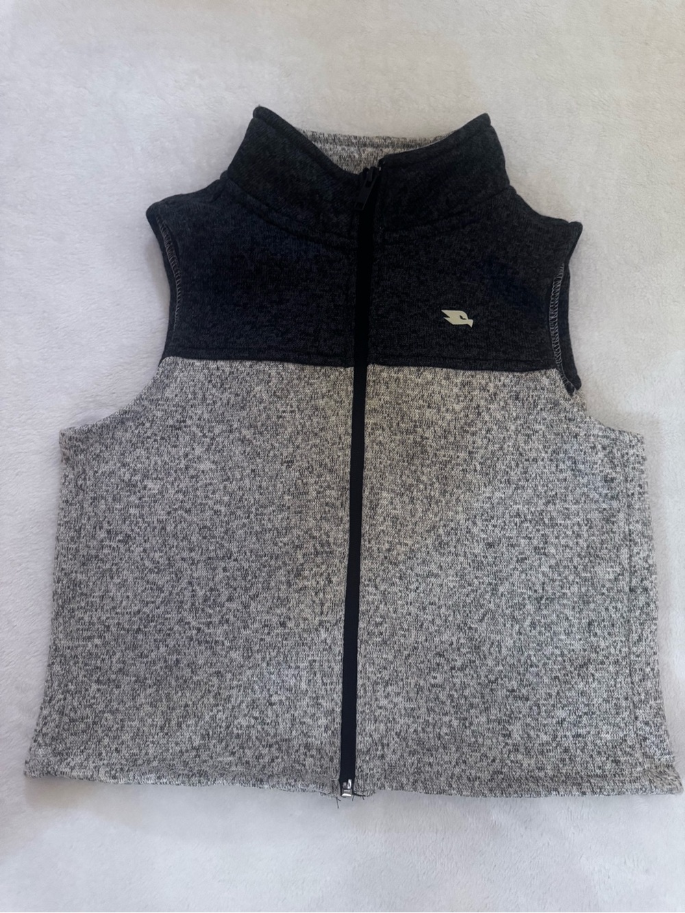 Outerwear Kids Two-Tone Grey Fleece Vest with Full Zip